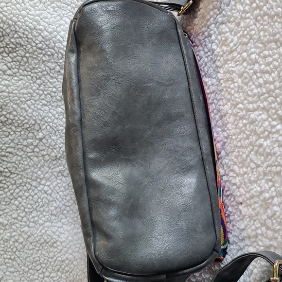 Gray Leather Like Backpack Purse - Picture 7 of 11